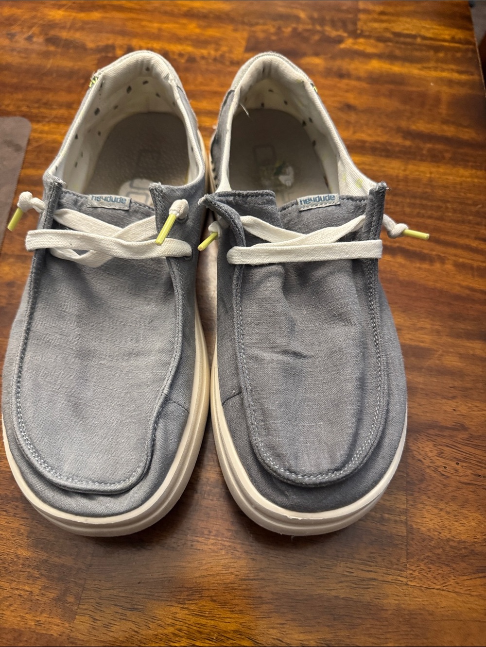 Hey Dude Kids Canvas Sneakers in Light Gray with White Soles